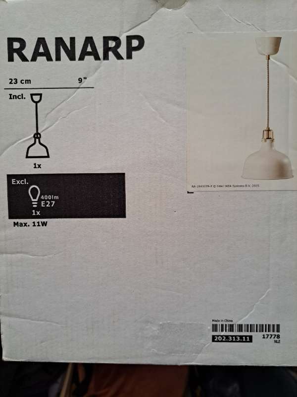 NÝTT Loftljós RANARP hvítt