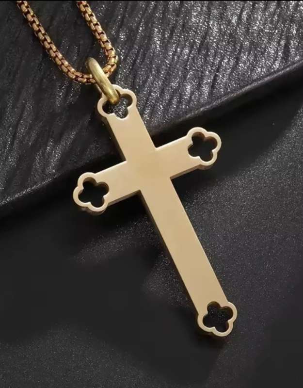 Kross á keðju ♧ gull