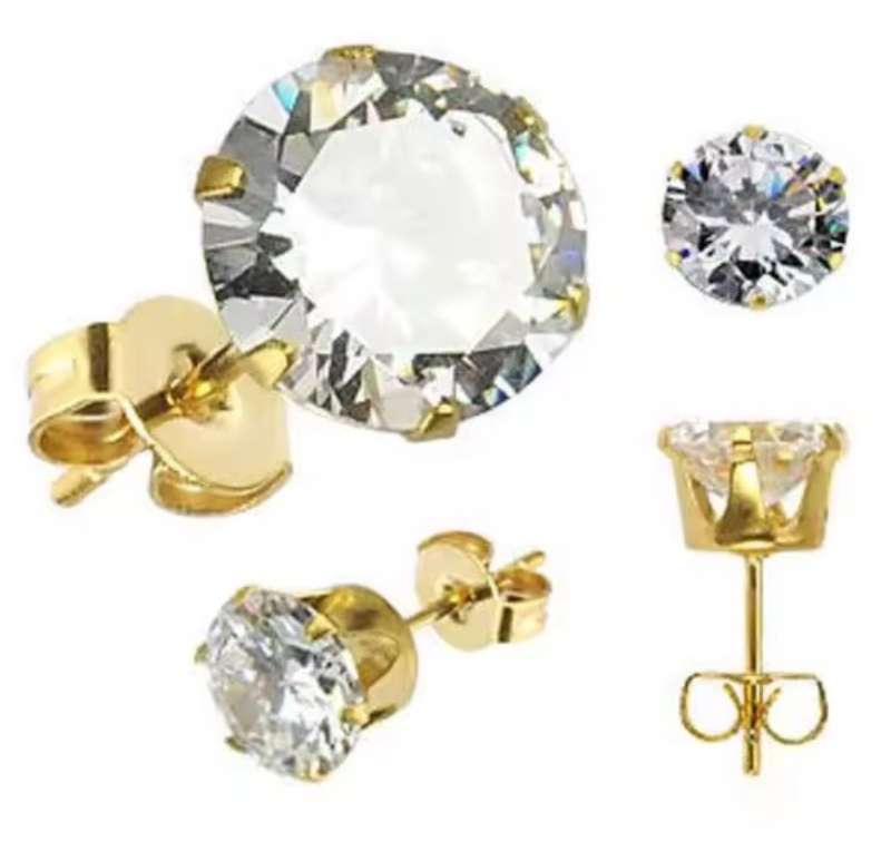 CubicZirconia L316 Surgic.Steel eyrnalokkar
