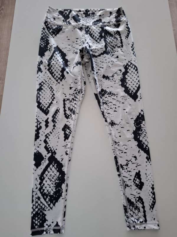 Leggings hvít/svart Large