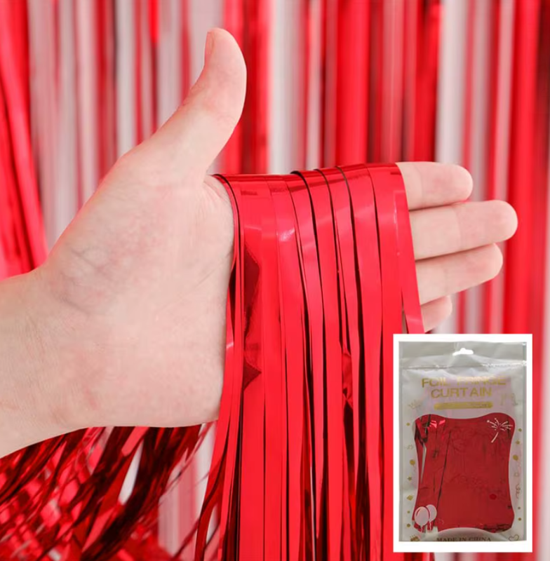 1*2M Foil Curtain Red