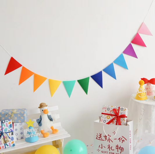 Rainbow Felt Triangle Flag