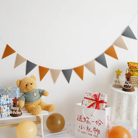 Brown Felt Party Triangle Flag
