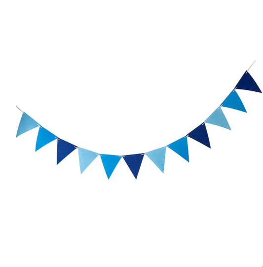 Blue Felt Party Triangle Flag