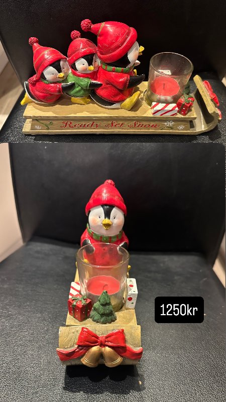 Mörgæsir jóla kertastjaki