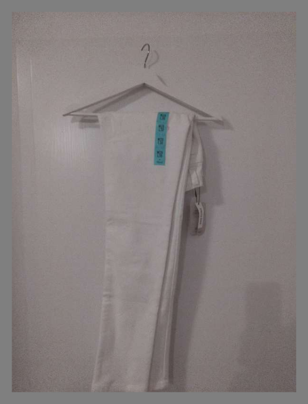 Hvítar gallabuxur. Denim.