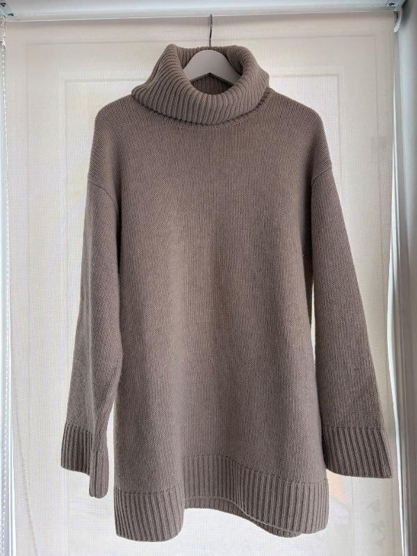 Peysa með kraga wool/cashmere beige