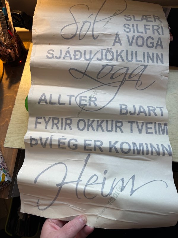 Límmiði á vegg-ég er kominn heim