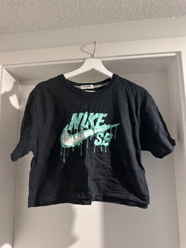 Svartur Vintage Nike magabolur
