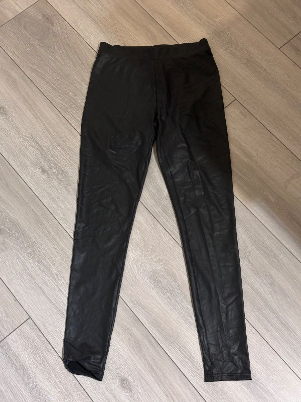 Svartar Pleður Leggings