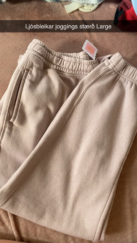Ljósbleikar joggingbuxur