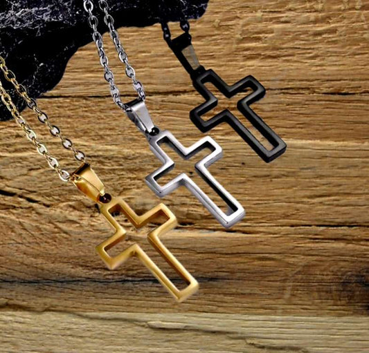 Lítill kross + fíngerð keðja