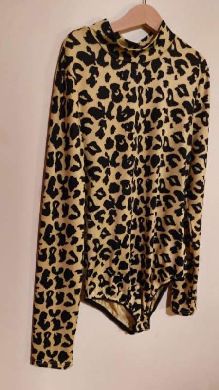 Samfella gul/sv/leopard