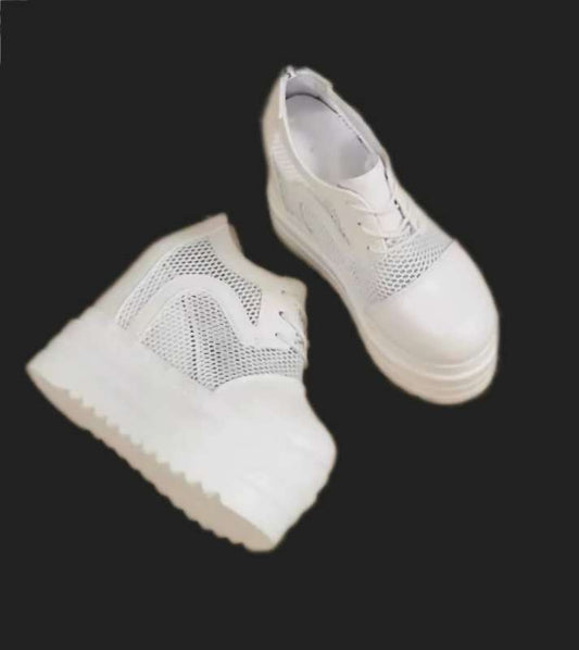 Hvítir platform skór