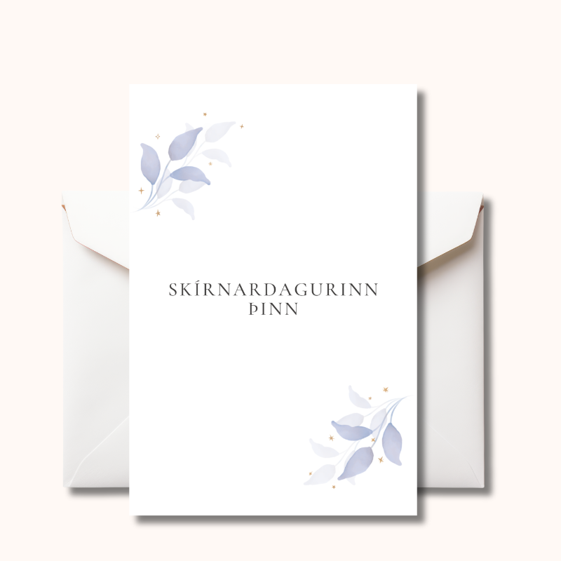 Kort - Skírnardagurinn þinn blátt