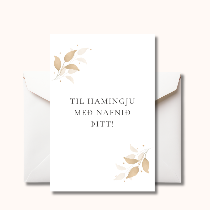 Kort - Til hamingju með nafnið þitt!
