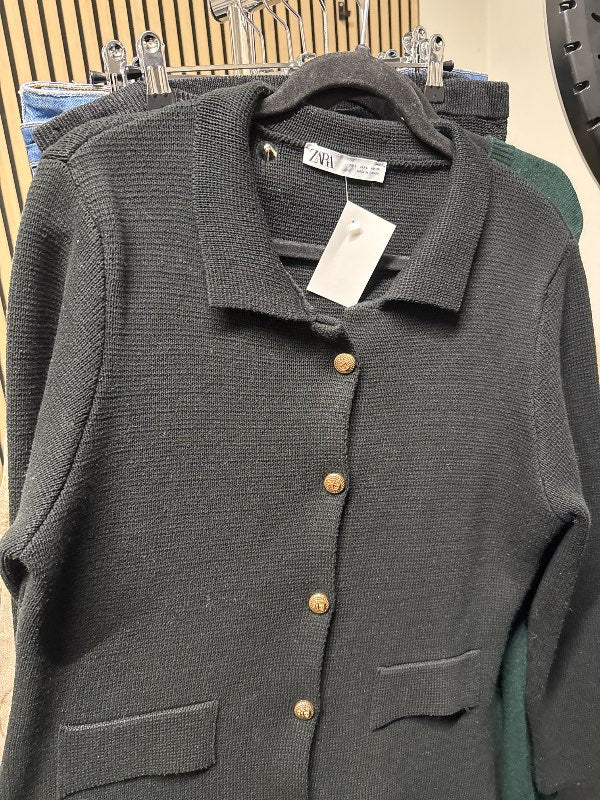 Zara jacket black with gold buttons