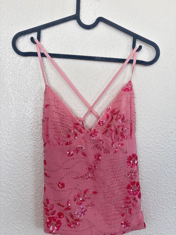 Ljós bleikur backless toppur - E
