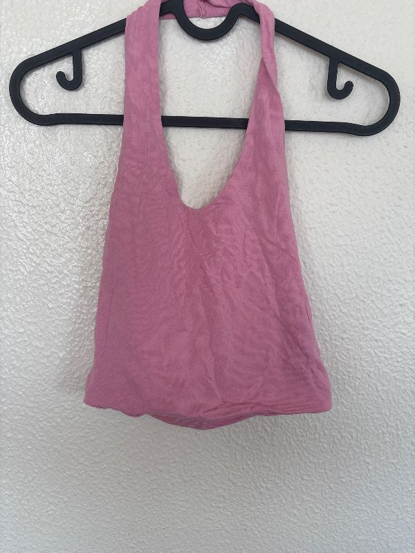 Bleikur halter top - E