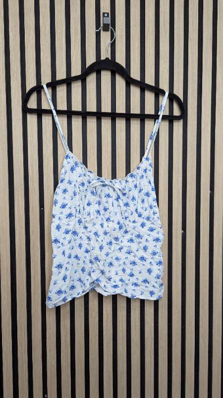 hlýratoppur hv. blá blóm