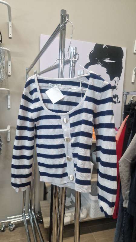 Sweater white/blue