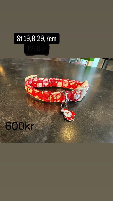 Rauð jólaól hunda með jólasveini