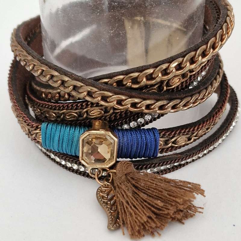Armband leður með skrauti