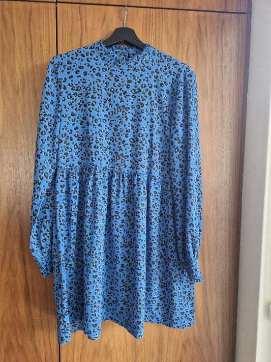 Kjóll - blár leopard