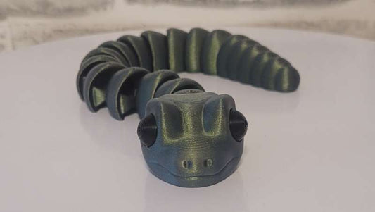 3d snákur græn