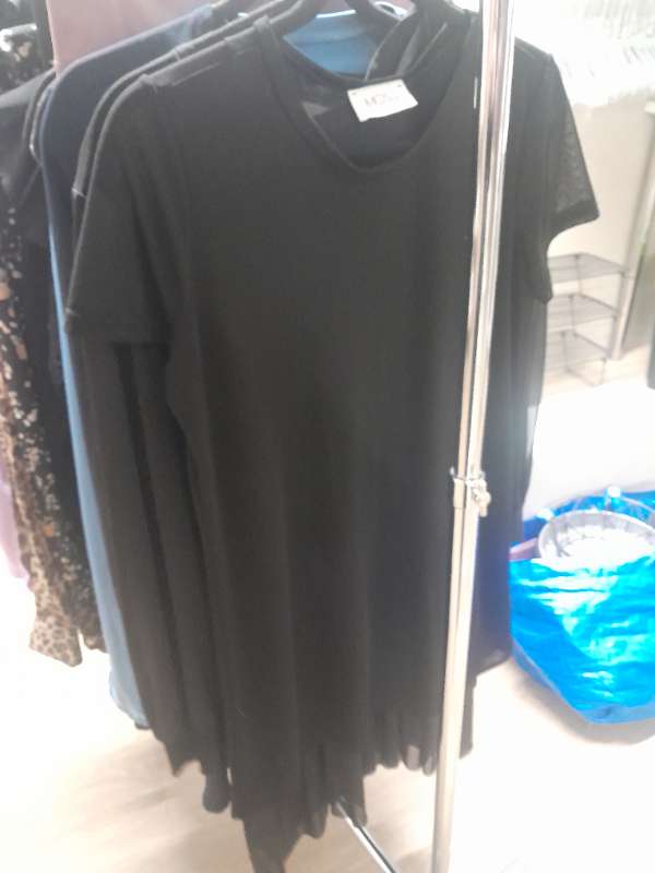 svartur gegnsær kjóll st M