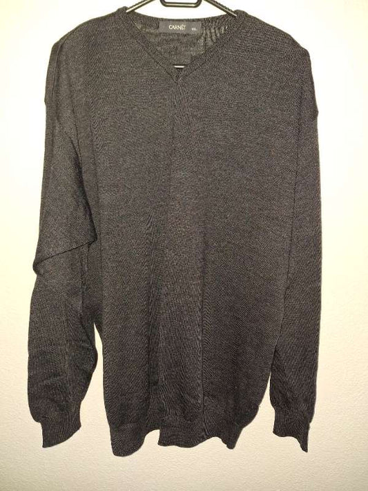 Peysa dökkgrá v-háls XXL