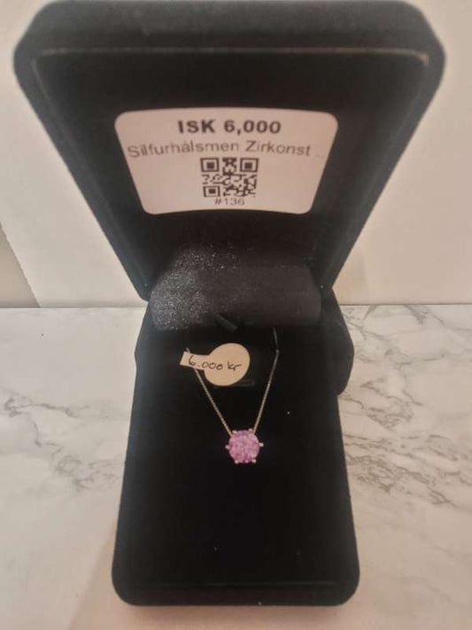 Silfurhálsmen Zirkonst Lillablár