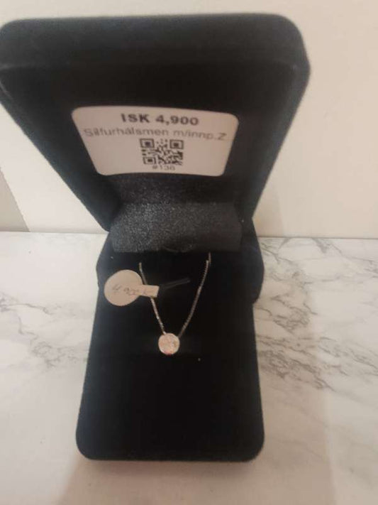 Silfurhálsmen m/innp.Zirkonst