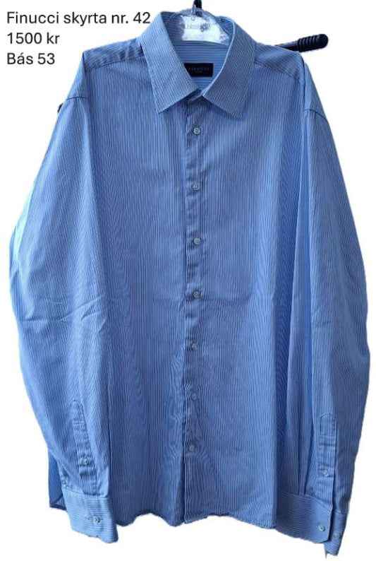 Finucci skyrta ljósblá/hvít röndótt