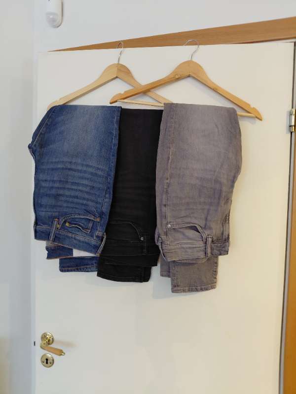 Skinny jeans bláar