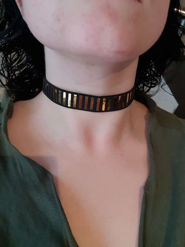 Gull röndóttur choker