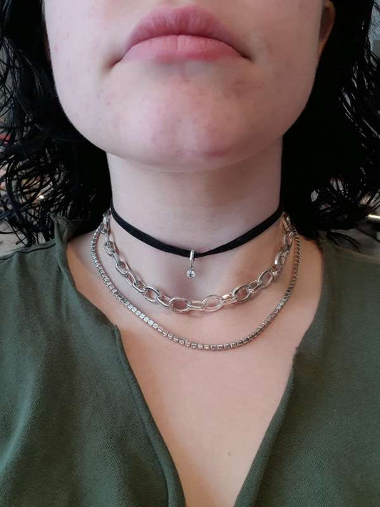 3 choker saman silfur