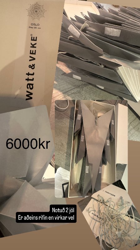 Watt&Vake jólastjarna grá80cm