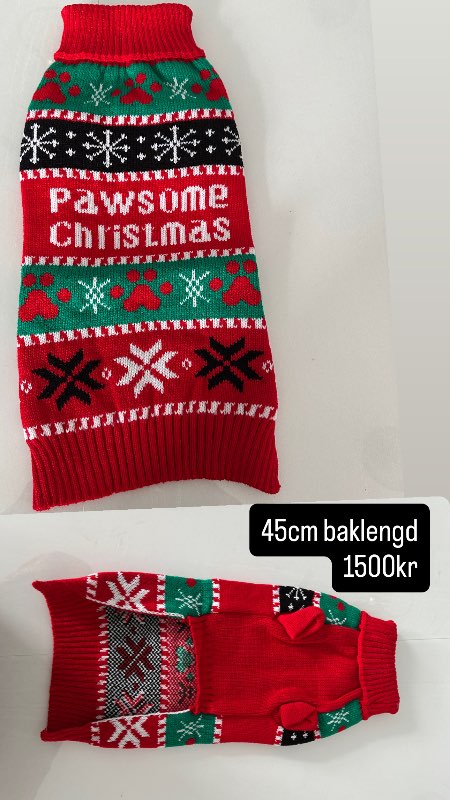 Hunda jólapeysa 45cm baklengd ný