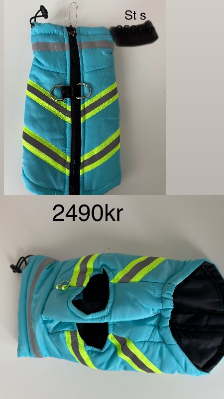 Blá endurskins úlpa