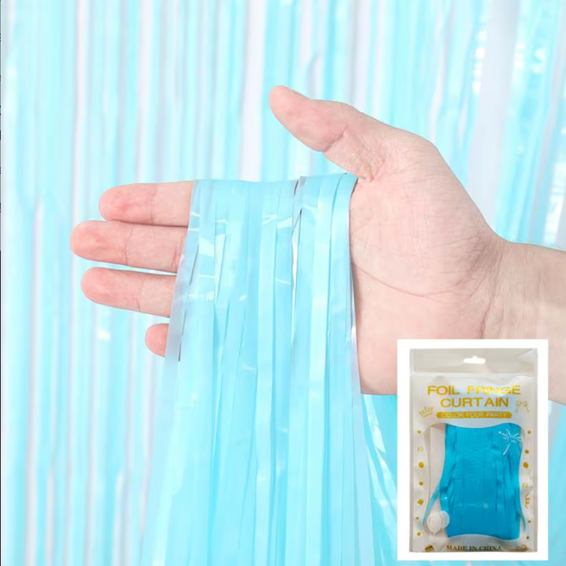 Macarin Blue 1*2M Foil Curtain