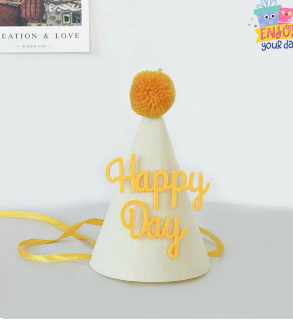Hat Felt Yellow letter