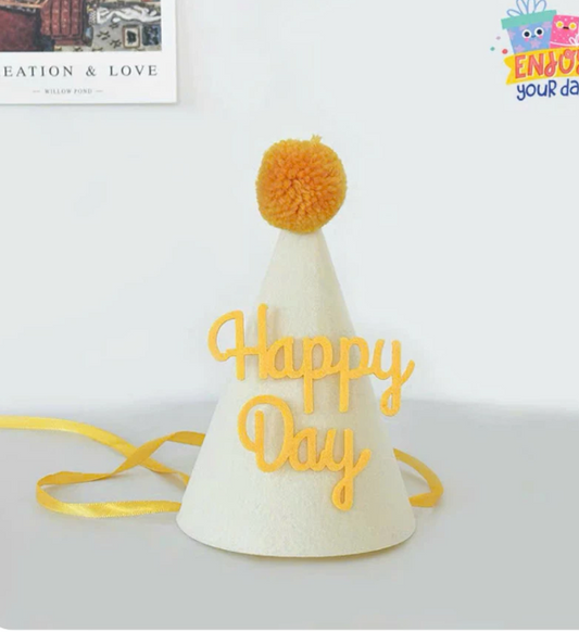 Hat Felt Yellow letter