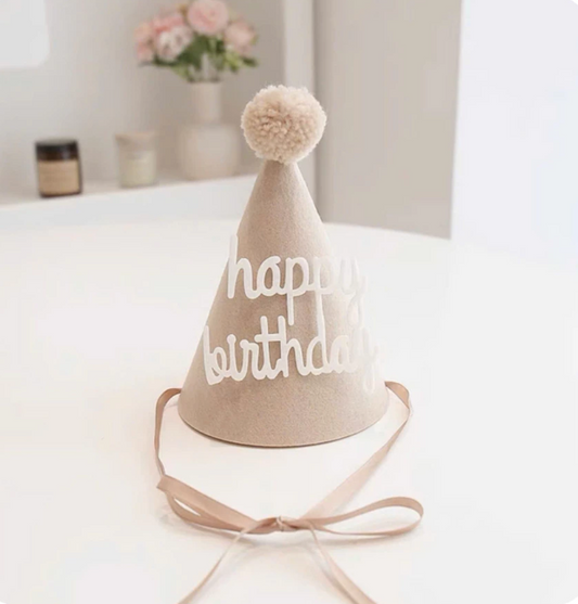 Birthday Hat Felt Nude