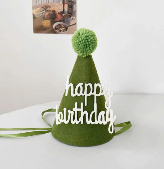 Birthday Hat Felt Green