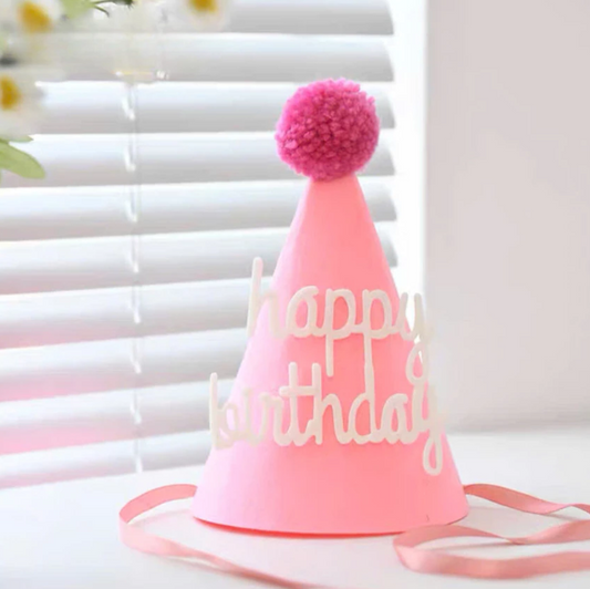 Birthday Hat Felt Pink