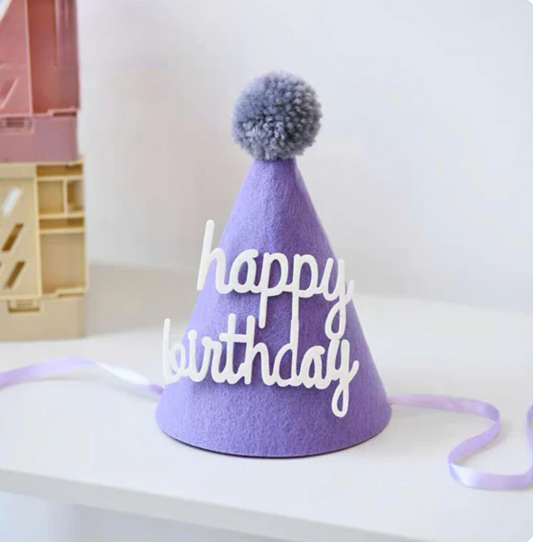 Birthday Hat Felt Purple