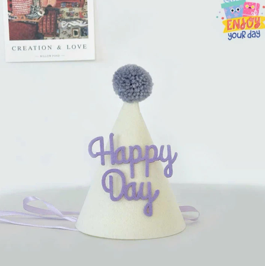 Hat Felt Purple letter