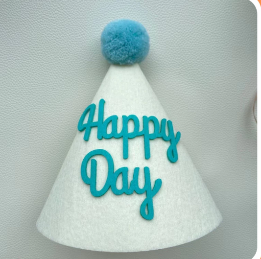 Hat Felt Blue letter