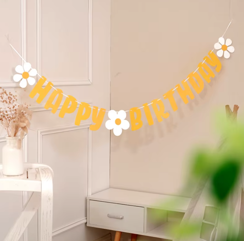 HPBD Banner with Daisy Yellow